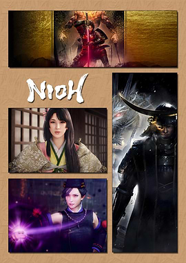 Nioh game characters collage
