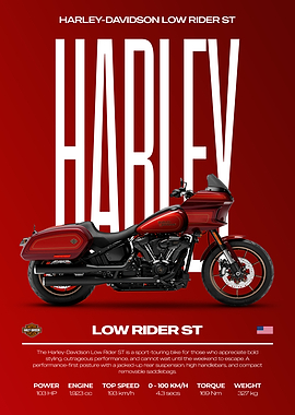 Harley-Davidson Low Rider ST Motorcycle Poster