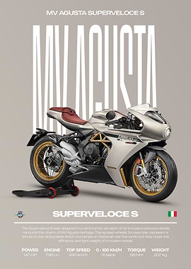 MV Agusta Superveloce S Motorcycle Poster