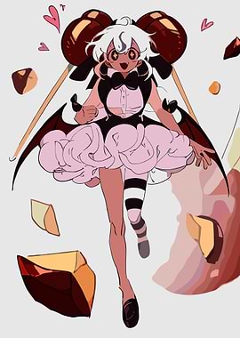 Anime Girl with Chocolate and Hearts