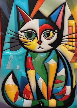 Abstract Cat Art