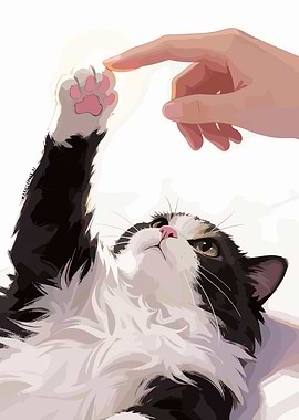 Cat Paw Touch Digital Art
