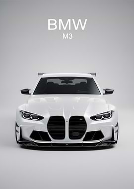 White BMW M3 Front View