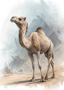 Camel in Desert Digital Art