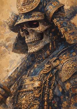 Samurai Skeleton in Armor