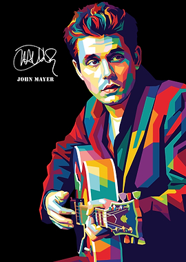 John Mayer Colorful Pop Art Portrait