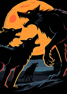 Werewolves Howling at the Moon