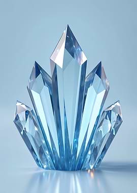 Blue Crystal Formation on Light Blue