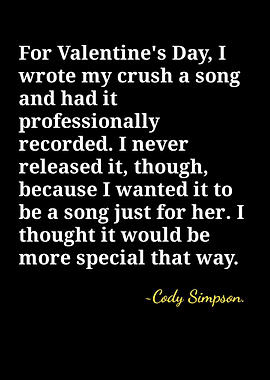 Cody Simpson Valentine's Day Quote