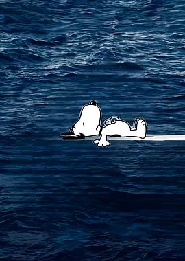 Snoopy Relaxing on the Ocean