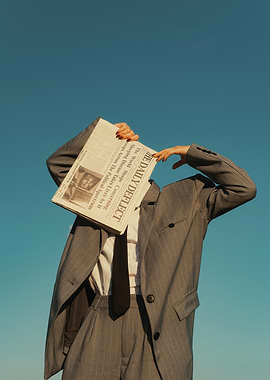 Suit, Newspaper, and Blue Sky
