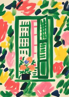 Floral Window Still Life Painting