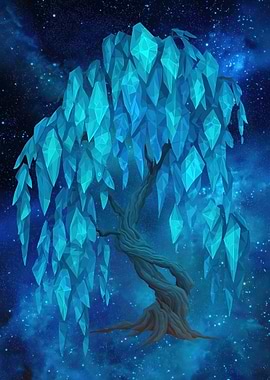 Crystal Tree in a Starry Sky