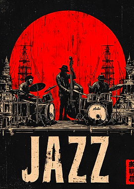 Jazz Band Performance with Red Sun