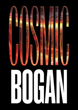 Cosmic Bogan - Red - Galactic Typography Statement