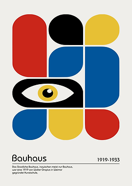 Bauhaus Geometric Abstract Art Poster