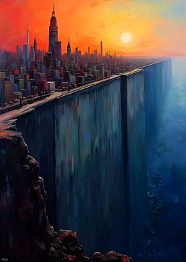 Cityscape on the Edge Painting