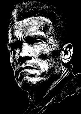 Arnold Schwarzenegger Black and White Portrait