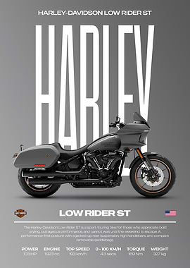 Harley-Davidson Low Rider ST Motorcycle Poster