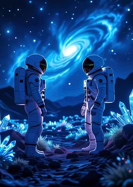 Two Astronauts on a Crystal Planet