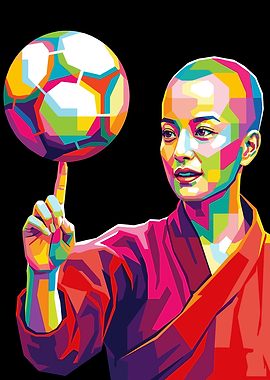 Colorful Portrait with Soccer Ball