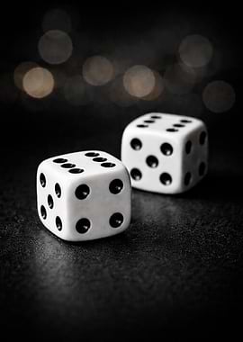 Double Six Dice on a Dark Surface