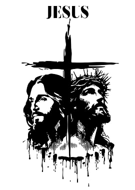 Jesus Christ Black and White Portrait