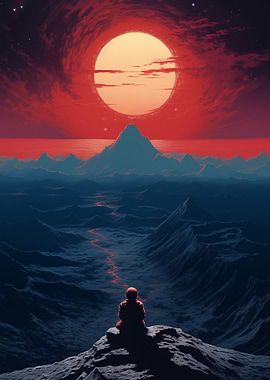 Figure in Alien Landscape