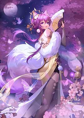 Girl with Fox Ears and Tail