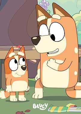 Bluey and Bingo cartoon characters