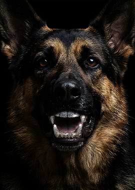 German Shepherd with Diamond Grill