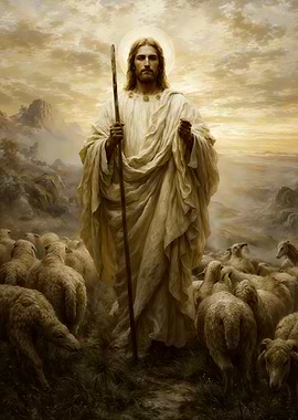 Jesus Good Shepherd Divine Painting