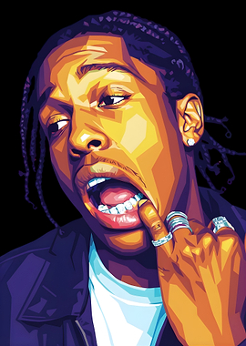 A$AP Rocky Portrait Pop Art