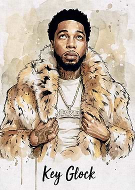 Key Glock Watercolor Portrait