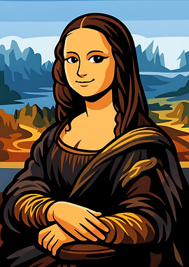 Cartoon Mona Lisa Portrait
