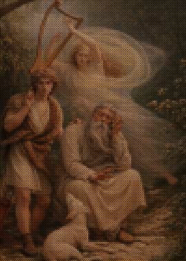 Ossian og Alpins søn hører Malvinas ånd gribe i harpens strenge