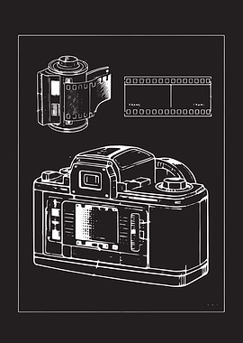 Vintage Camera and Film Illustration