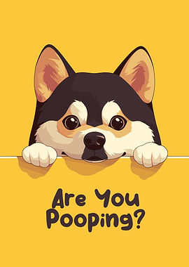 Funny Dog Cartoon: Are You Pooping?