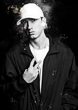 Eminem Portrait with Peace Sign