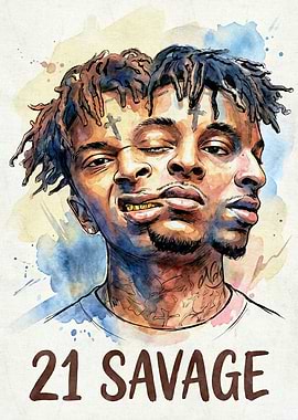 21 Savage Watercolor Portrait