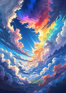 Colorful Sky with Clouds