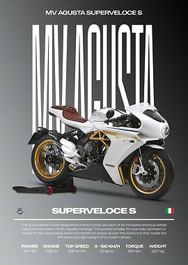 MV Agusta Superveloce S Motorcycle Poster