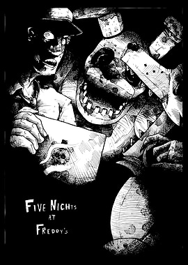 Five Nights at Freddy's Black and White