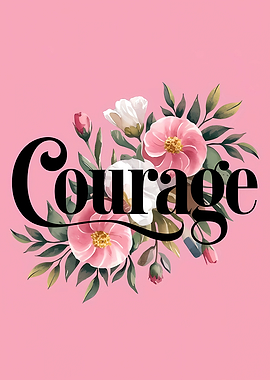 Courage Floral Pink Background