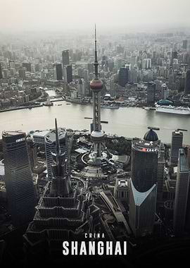 Shanghai cityscape with Oriental Pearl Tower
