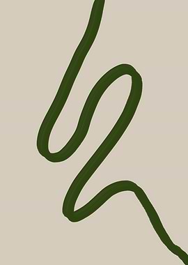 Abstract Green Line Art