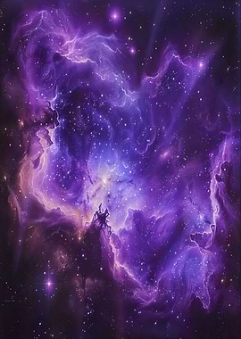 Purple Nebula Space Art