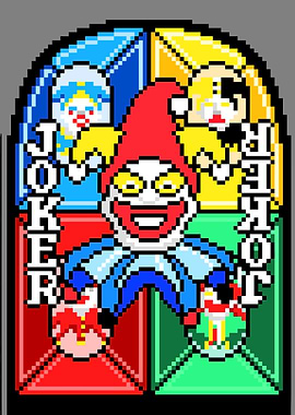 Pixel Art JOKER Stained Glass Window