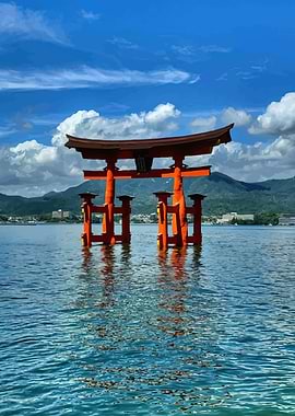 Itsukushima Torii Gate in Water