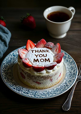 Thank You Mom Strawberry Cake